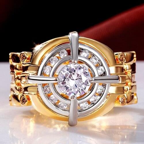 CAOSHI Delicate Watch-shaped Design Finger Ring for Unisex Shiny Zirconia Hip Hop Party Jewelry Trendy Accessories Whole Sale