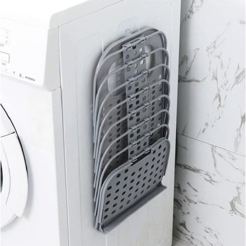 1Pc Wall-Mounted Large Laundry Basket Household Bathroom Punching Free Dirty Clothes Storage Basket Plastic Hollow Out Hamper