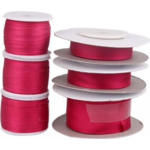 223 Fuchsia 100% Pure Silk Ribbon for Embroidery Handcraft,Double Face Taffeta Silk Tape 2/4/7/10/13/25/32mm,10/30/100m pk