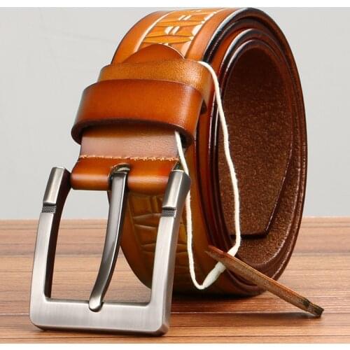 LGFD4163 men split cowhide leather genuine leather belt