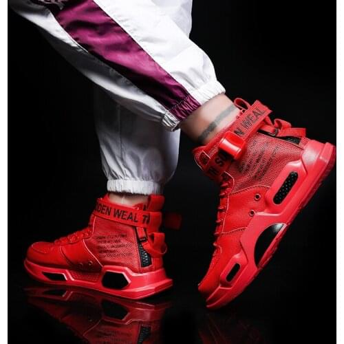 Fashion Men Basketball Shoes PU Sole Unisex Shoes High Top Skateboard Sport Shoes Man Anti-slip Trainer Women Athletic Shoes