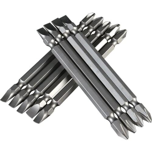 10pcs/set High Quality Magnetic Hex Shank Phillips PH2 & Slotted 6mm Double End Screwdriver Bits set 50mm 65mm 100mm 150mm 200mm
