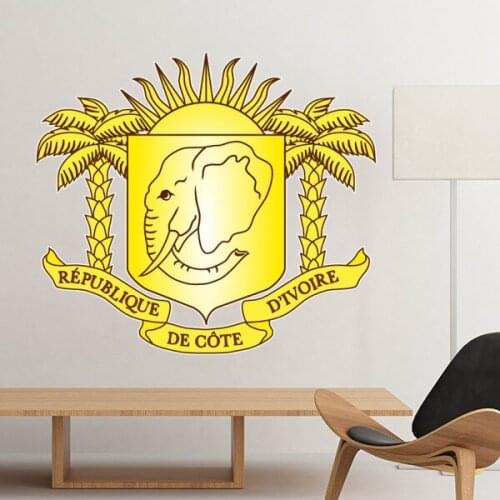 Cote d'Ivoire National Emblem Country Symbol Mark Pattern Removable Wall Sticker Art Decals Mural DIY Wallpaper for Room Decal