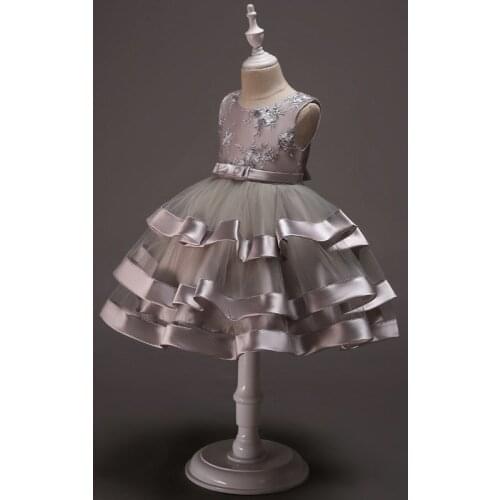 Dress Girl Summer Kids Clothes Party Birthday Princess Costume for Solid Mesh Red Dresses