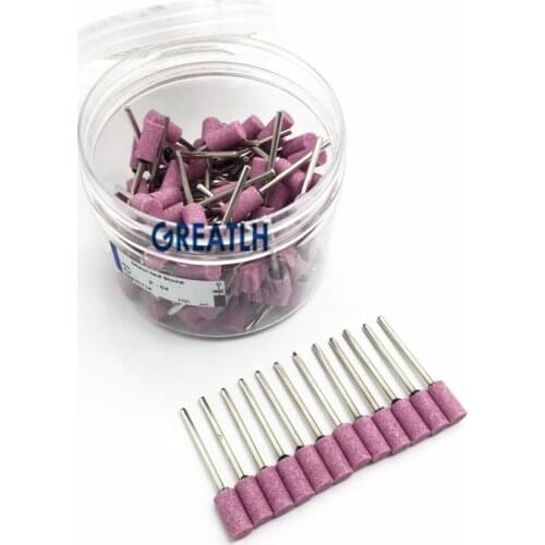 Metal Alloy Polishing Dental Lab Polisher 2.35mm Shank Pink Dental Medium Gravel Ceramic Stone Polishing Burs