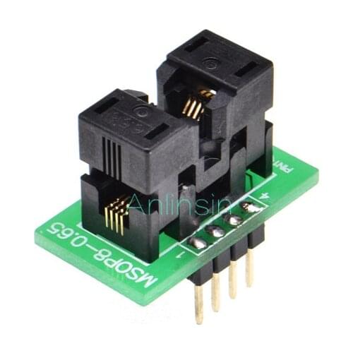 1PCS MSOP8 TO DIP8 programmer adapter socket MSOP TO DIP CONVERTER MCU test chip IC FOR 0.65MM PITCH