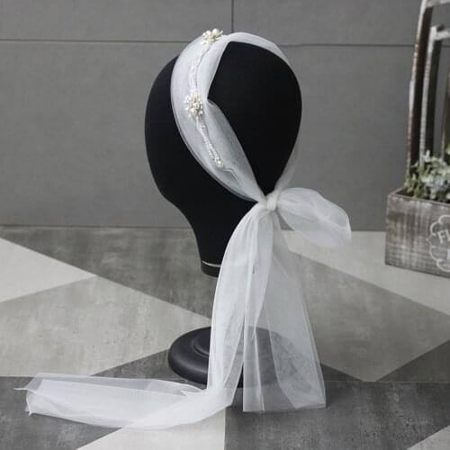Bride Simple Knitting Hair Band Veil Wedding Hair Accessories Photography hair Ornament
