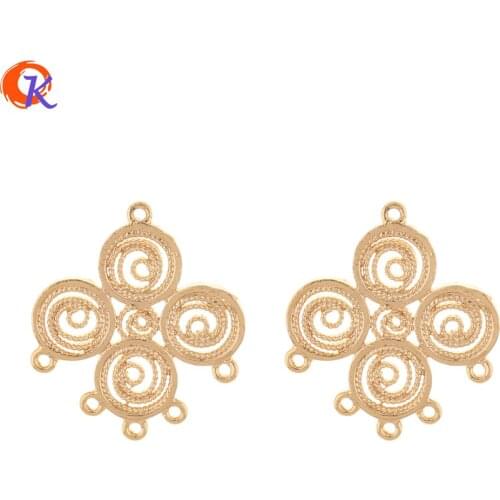 Cordial Design 40Pcs 18*20MM Jewelry Accessories/Hand Made/Genuine Gold Plating/Spiral Shape/Earring Findings/DIY Connectors