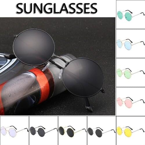 Retro Vintage Sunglasses Round Metal Clear Sunglasses Womens Fashion Glasses Driver Goggles Brand Designer Circle Frame Glasses