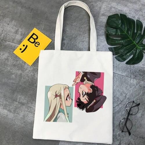 Toilet Bound Hanako Kun shopping bag grocery shopper reusable canvas shopper eco bag woven foldable tote string custom