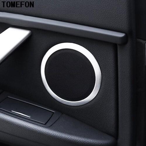TOMEFON 4Pcs Fit For BMW 1 Series 2017 Interior Inner 4 Door Speaker Audio Sound Loud Speaker Covers Ring Trim Car-Styling
