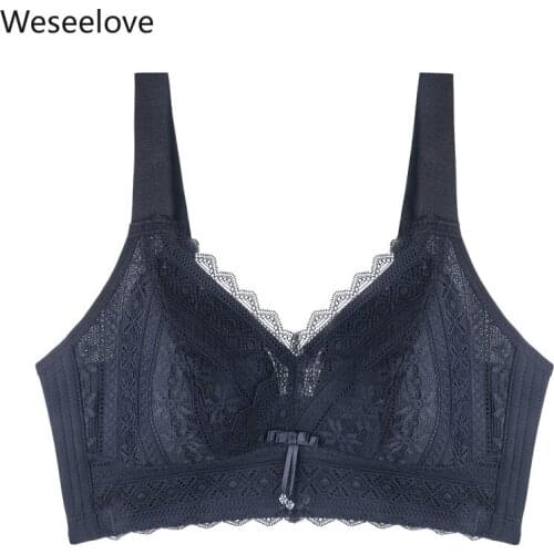 Weseelove Black Bra Womens Underwear Thin Push-up Bralette Adjustable Bra Plus Size Women Full Cup Breast Dropshipping B05-3