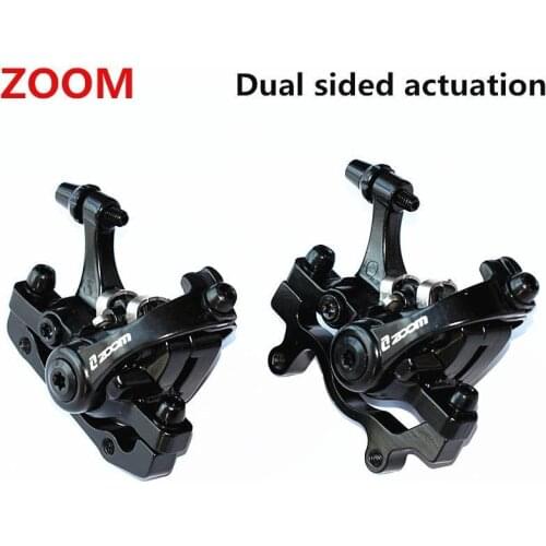 Zoom Aluminum Alloy Bicycle Rear Disc Brake Black Mountain Road Mtb Bike Mechanical Caliper Disc Brakes Cycling Double Brake