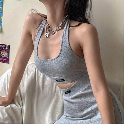Summer Women Sexy 2 Pieces Sets Gray knitting Blouses Skirt Sweet Sleeveless Tops Bodycon Bandage A Line Mini Skirts Outfits