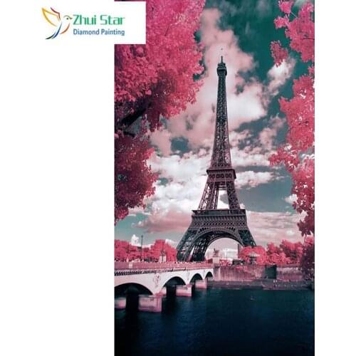 Zhui star 5d diy full square drill diamond painting paris Cross Stitch Rhinestone mosaic Home decor gift bk