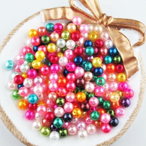 300Pcs Mixed Colors Smooth Acrylic ABS Round Spacer Beads Charms 6mm
