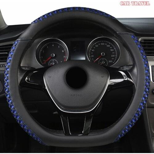 CAR TRAVEL Leather Car Steering Wheel Cover For Isuzu D Max Trooper Rodeo Mux Ertiga APV Ignis Edition SX4
