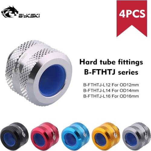 Anti-Off Type Hard Tube Fitting Bykski With Enhanced Silicone G1/4" Adapter For OD12mm / OD14mm / OD16mm Rigid Pipe Component