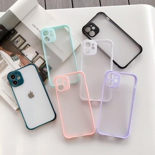 Camera Lens Protection Phone Case For iPhone 11 12 Pro XR XS Max X 8 7 6S Plus SE 2020 Matte Translucent Shockproof Back Cover