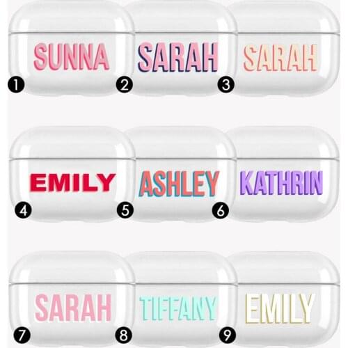 PERSONALISED Name INITIALS MONOGRAM TPU Case For Airpods Pro Earphone Case For Airpods Wireless Bluetooth Case For AirPods 3