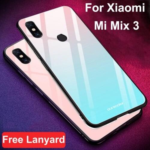 Coque For Xiaomi mi Mix 3 case Gradient tempered glass + soft edge cover 6.39'' For Mi Mix 3 dream glass case mimix3 cases shell
