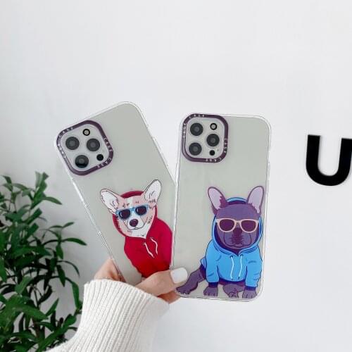 Fashion Cool Dog Phone Case Cover For oppo reno5 4 F17PRO A3s 5s 32 52 92 7 8 F9 pro Realmec2 5 7i 11 15 Soft silicone Cover