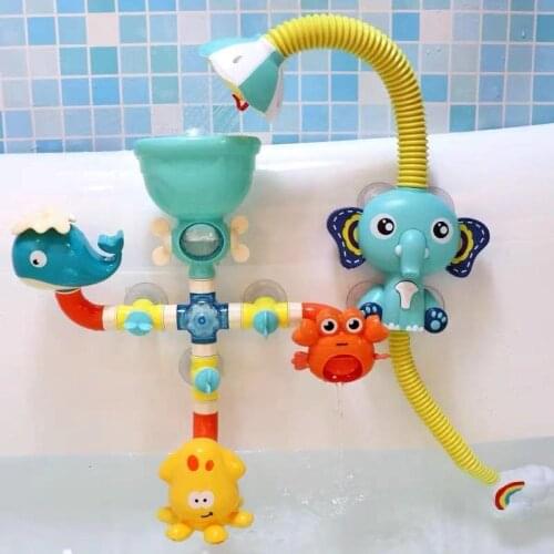 Baby Bath Toy Suction Cup Water Game Giraffe Crab Model Faucet Shower Water Spray Toys Bathroom Bath Shower Water Toy Kit Gifts