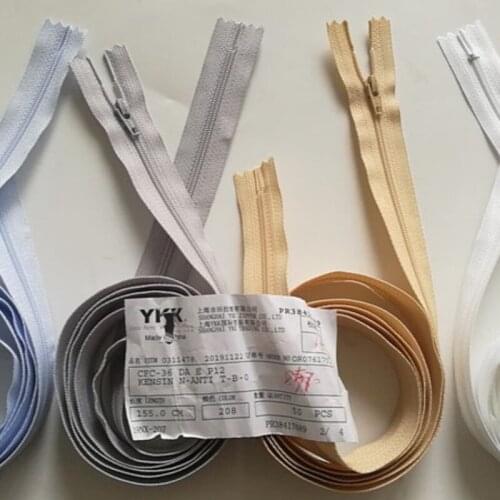 20pcs/lot Long Ykk Zipper 155cm 175cm 3# Nylon Coil White Camel Grey Blue for Sewing Bedding Jacket Lining