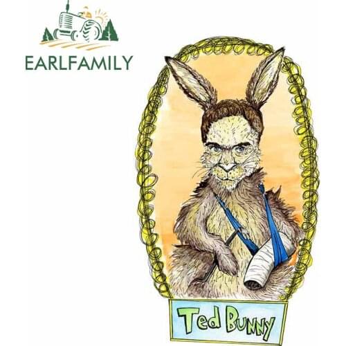 EARLFAMILY 13cm x 6.1cm for Ted Bunny Vinyl Car Stickers Scratch-proof Window Trunk Decoration Waterproof Decal for Vehicle