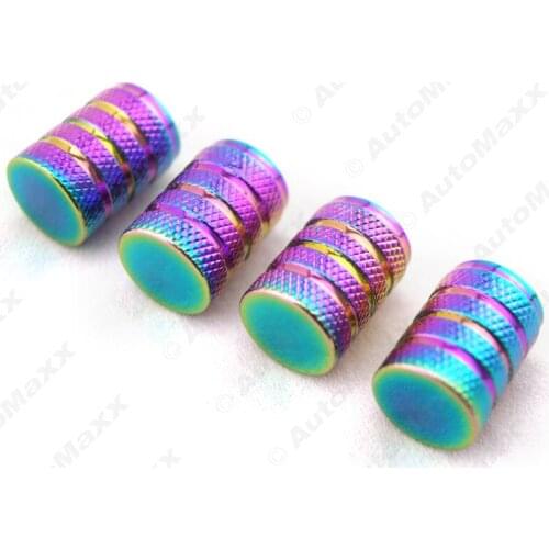 FEELDO 4pcs/Set Color Car Motorcycle Bike Aluminum Alloy Wheel Tire Valve Stem Caps Dust Covers #AM1064