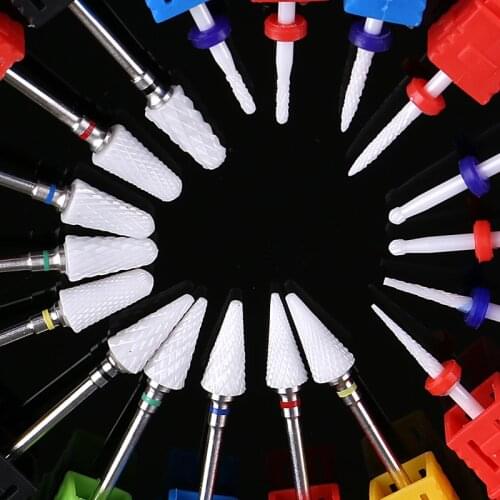 48 Types Ceramic Carbide Nail Drill Bit Rotate Burr Milling Nail Bits Electric Nail Mills Cutter for Manicure Nail Accessories