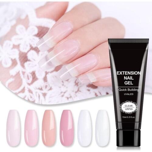 Extension Nail Gel Quick Builder Acrylic Gel Clear Crystal Jelly Effect Extension Gel Varnish of Fast Dry Polish
