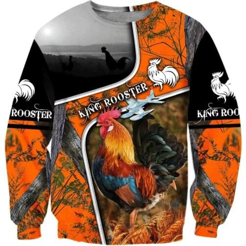 Beautiful King Rooster 3D All Over Printed Men Zip Hoodie Unisex Deluxe Sweatshirt Pullover Casual Jacket Tracksuit DW0815
