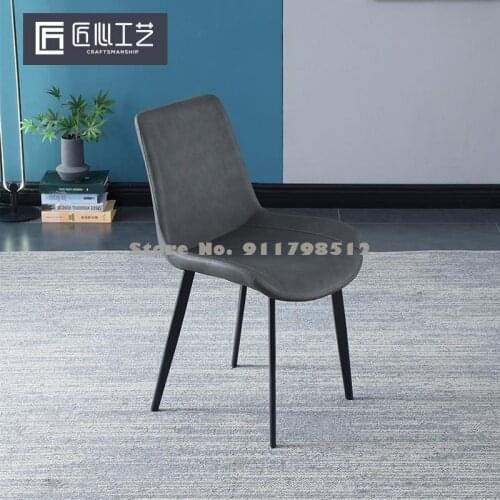 Italian minimalist light luxury dining chair home minimalist postmodern simple Nordic dining table chair single backrest stool