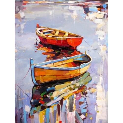 Boats and Ships Painting Hand-painted 100% Georgi Kolarov Canvas Art Paintings Abstraction No Framed High Quality