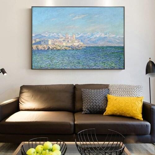 Antibes Afternoon Effect Paintings On The Wall By Claude Monet Wall Art Canvas Reproduction Decorative Pictures For Living Room