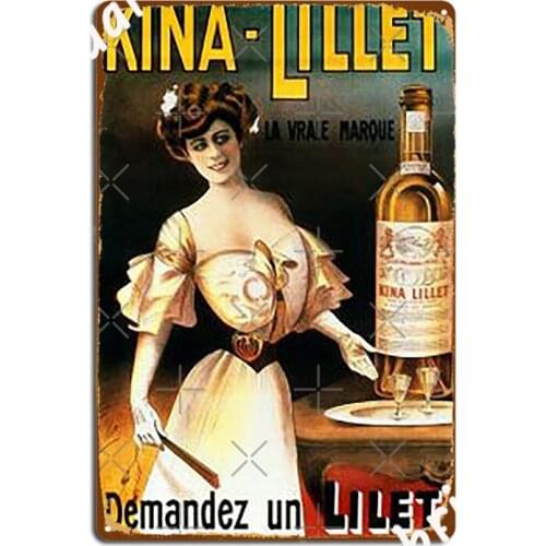 Kina Lillet Demandes Un Lilet Metal Sign Pub Retro Kitchen Plaques Tin Sign Poster