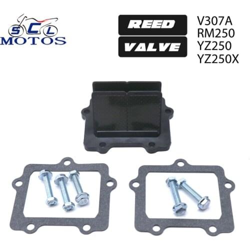 Sclmotos- Carbon Fiber Reed Valve For Yamaha YZ250 YZ250X For Suzuki RM250 Motorcycle Reed Valve Intake Valve Block Kit V307A
