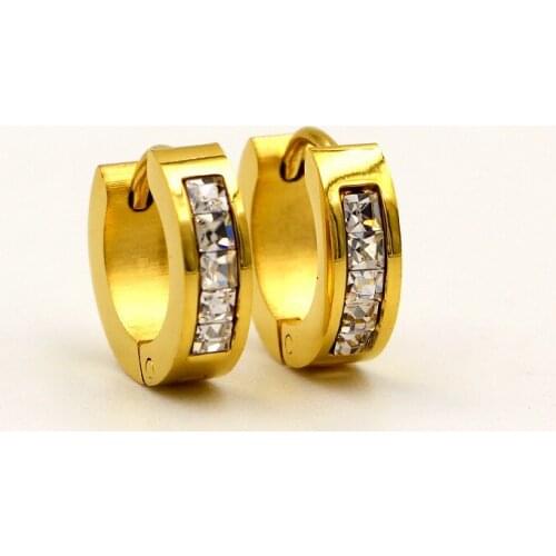 Fashion New Jewelry Ultra Flash Black And White Crystal Ear Buckle Open Earrings Wild For Men And Women Couples Best Gift