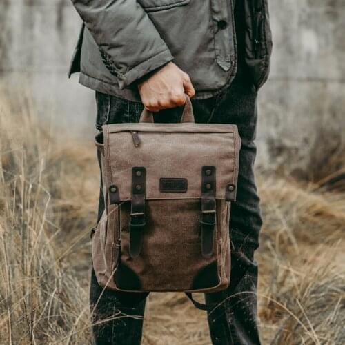 Men Business Backpack High Quality Canvas Laptop Backpack 15.6 inch Computer Backbags for College Students Dropshipping