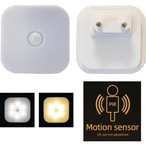 Night Light With EU Plug Smart Motion Sensor LED Night Lamp Home Staircase Closet Aisle WC Bedside Lamp For Hallway Pathway A5