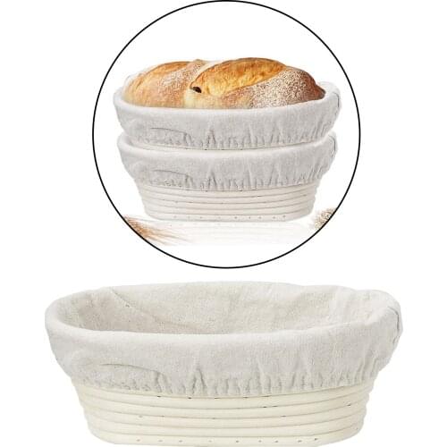 Oval Natural Rattan Fermentation Basket Bread Dough Sourdough Hanmade Natural Rattan Mass Proofing Proving Baskets DIY Tool
