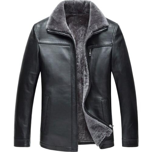 New Fashion High Quality Sheep Leather Men Warm Winter Fur One Piece Coat Loose Thick Casual Plus Size L-7XL 8XL 9XL 10XL