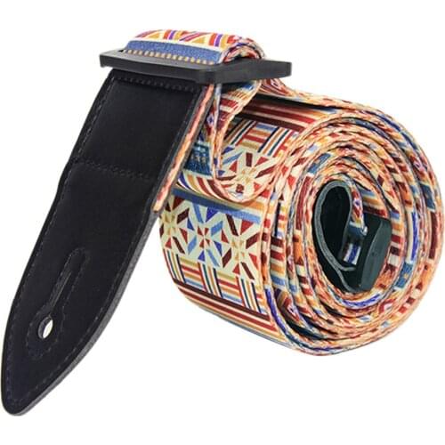 FLEOR 1PCS Guitar Strap For Electric Guitar PU Leather End Colorful Printing Strap Adjustable 160 x 5cm