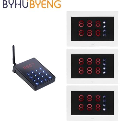BYHUBYENG LED Number Display Calling Queue Management Ticket Pager Restaurant Nurse Call System Sistema Sem Fio Servizio Clienti