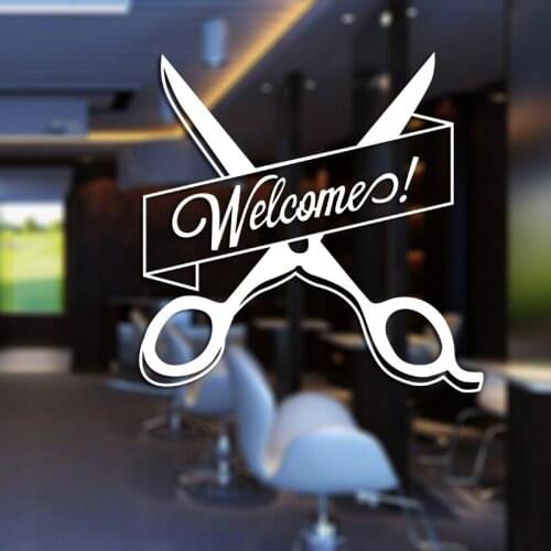 Barber Shop Sticker Customized Chop Bread Decal Posters Vinyl Wall Art Decor Windows Decoration Haircut Shavers Glass Decals