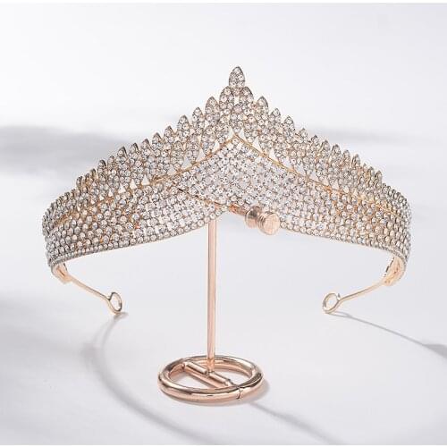 New Korean Fashion Style Luxury Retro Rhinestone Royal Princess Tiaras Crown Headband Bride Noiva Wedding Party Hair Accessories