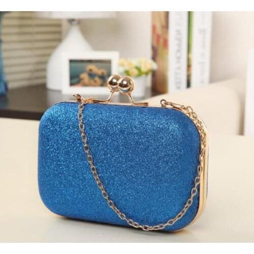 Evening Clutch Bag Women Bags Wedding Shiny Handbags Metal Clutches Bag Chain Shoulder Bag