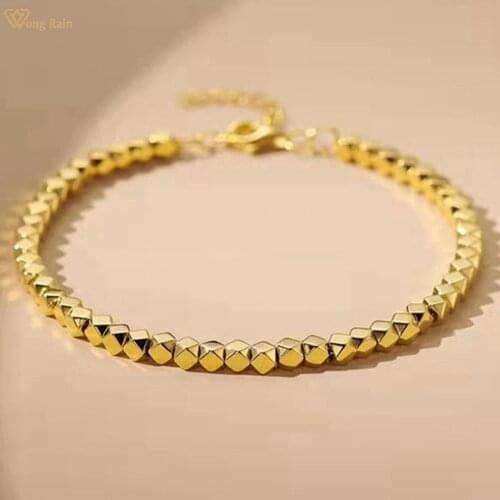 Золотые браслеты Wong Rain China At AliExpress
