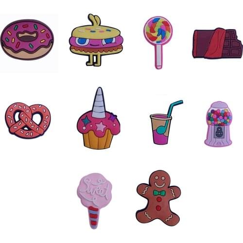 10PCS PVC Cartoon Sweets Fridge Magnetic Sticker Donuts Lollipops Cupcakes Christmas Gingerbread Man Refrigerator Magnets Kid
